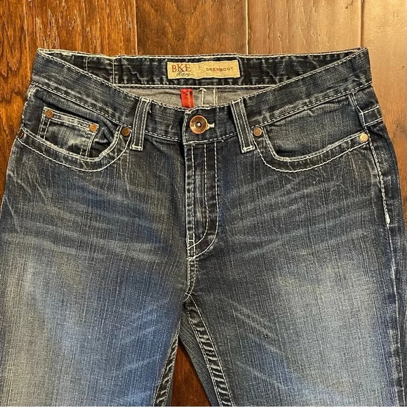 BKE Drew Boot Cut Thick Stitch Denim Blue Jeans - Picture 4 of 11